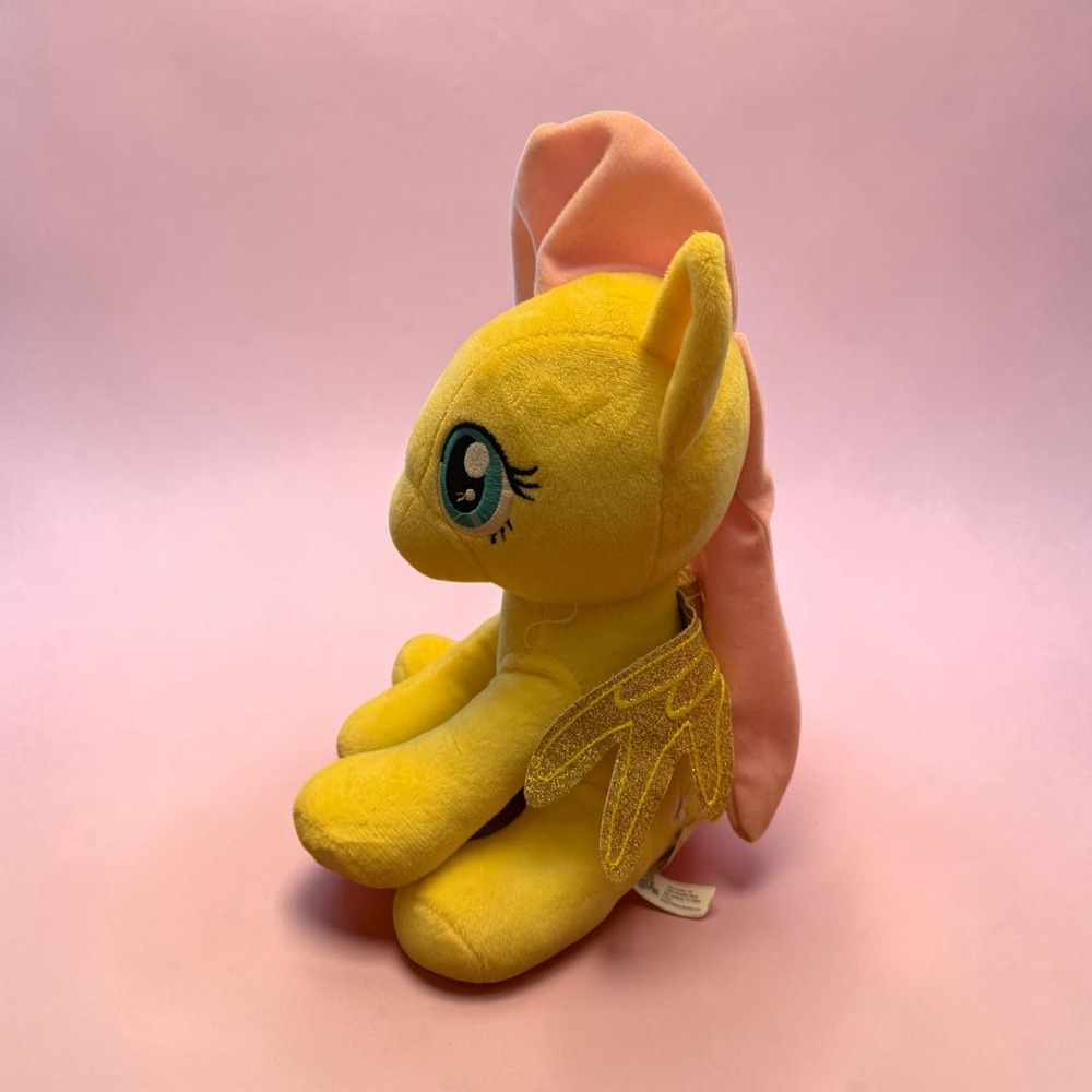 My Little Pony Fluttershy Plush 8" Hasbro Toy Factory Gold Glitter Wings Pegasus